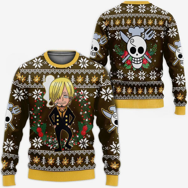 Divesart - Sanji Ugly joulupaita ja huppari One Piece Anime Xmas